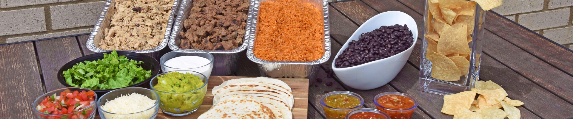 Blue Coast Burrito catering spread